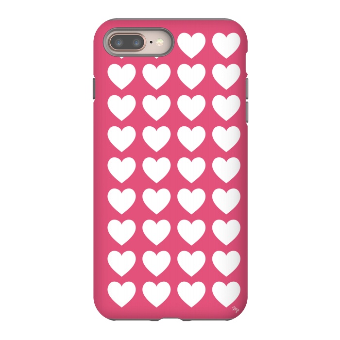 iPhone 7 plus StrongFit White hearts by Martina