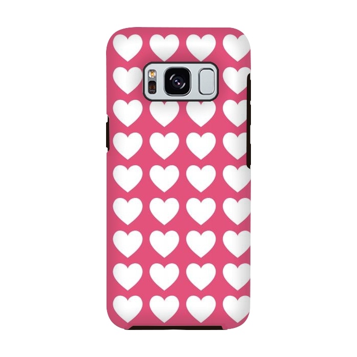 Galaxy S8 StrongFit White hearts by Martina