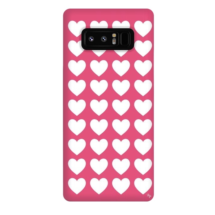Galaxy Note 8 StrongFit White hearts by Martina