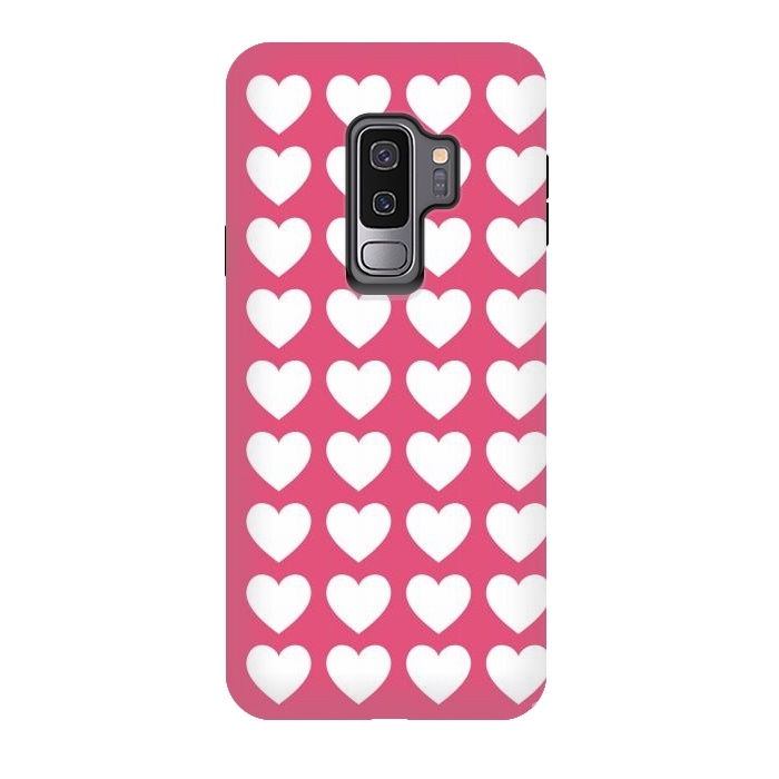 Galaxy S9 plus StrongFit White hearts by Martina