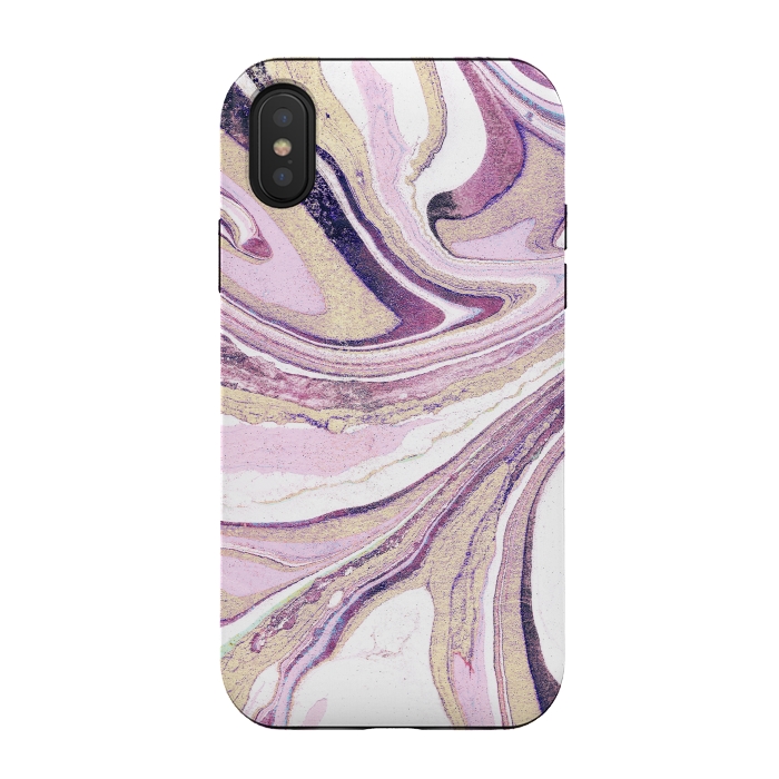 iPhone Xs / X StrongFit Dusty pastel pink marble stripes by Oana 