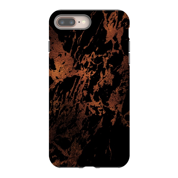 iPhone 7 plus StrongFit Black marble with copper veins by  Utart