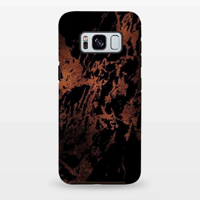 Galaxy S8 plus StrongFit Black marble with copper veins by  Utart