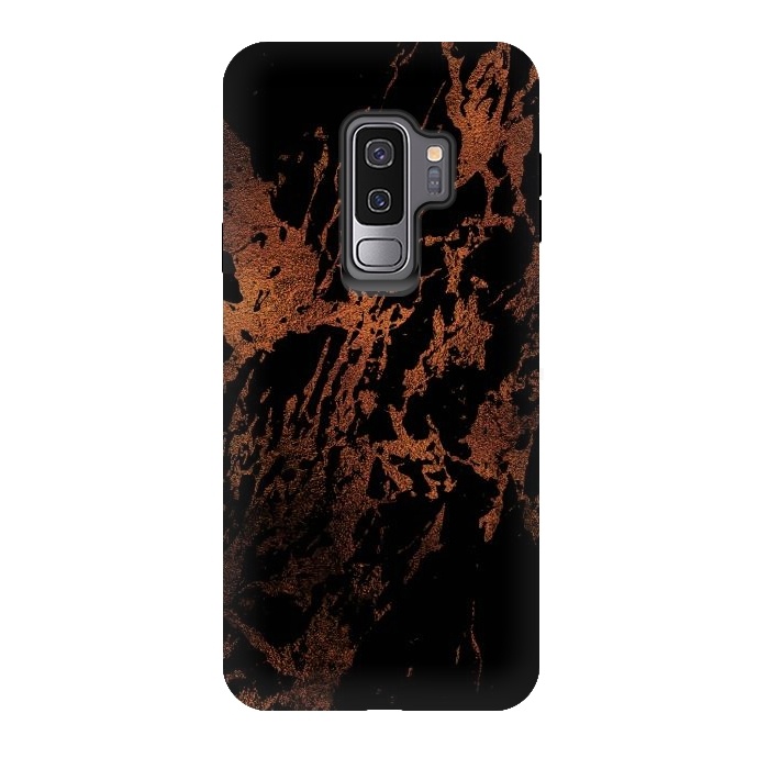 Galaxy S9 plus StrongFit Black marble with copper veins by  Utart