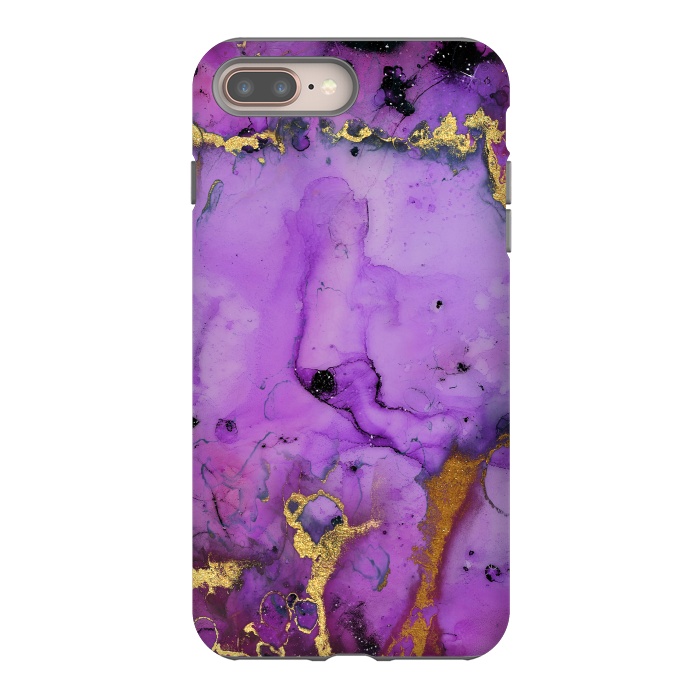 iPhone 7 plus StrongFit Purple Marble with Gold and black glitter veins by  Utart