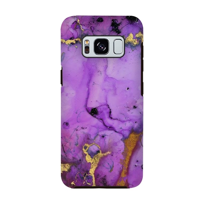 Galaxy S8 StrongFit Purple Marble with Gold and black glitter veins by  Utart