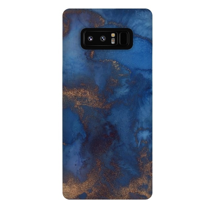 Galaxy Note 8 StrongFit Dark ocean blue marble and copper veins by  Utart