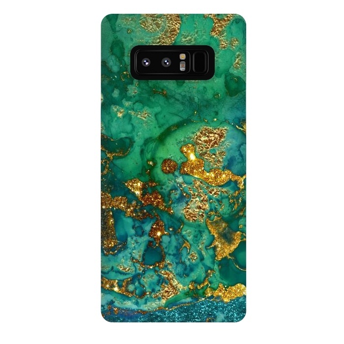 Galaxy Note 8 StrongFit Green Summer Marble with Gold Veins by  Utart