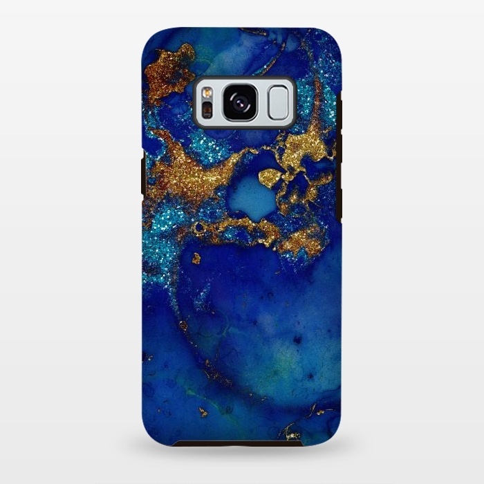 Galaxy S8 plus StrongFit Ocean Blue and gold Marble  by  Utart