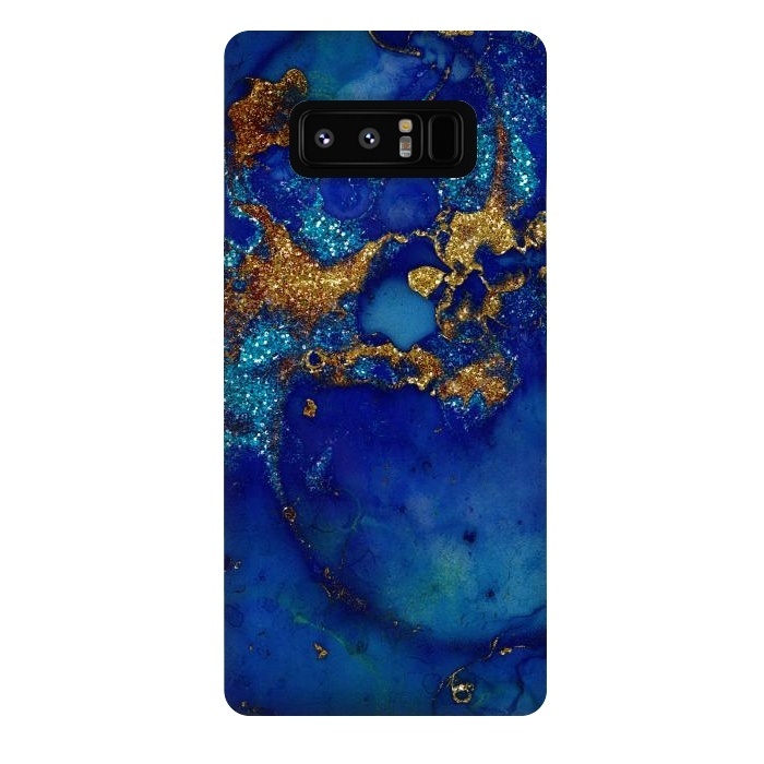 Galaxy Note 8 StrongFit Ocean Blue and gold Marble  by  Utart