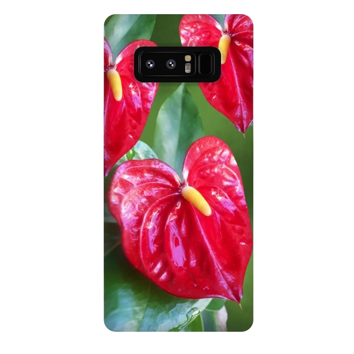 Galaxy Note 8 StrongFit Anthurium Red Exotic Flower  by BluedarkArt
