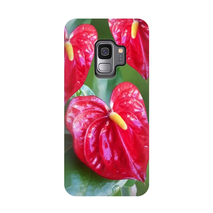 Galaxy S9 StrongFit Anthurium Red Exotic Flower  by BluedarkArt