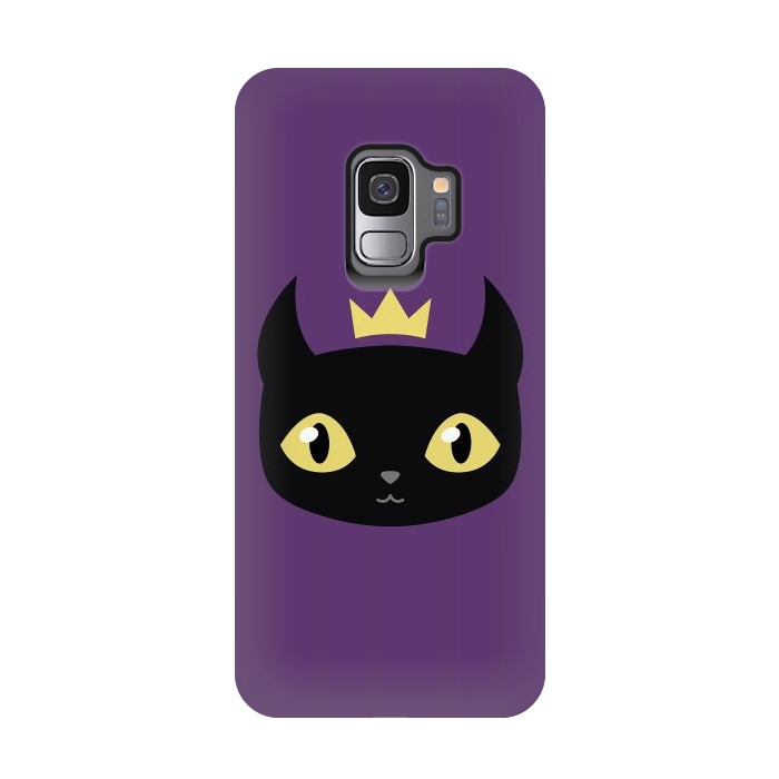 Galaxy S9 StrongFit Black cat king by Laura Nagel