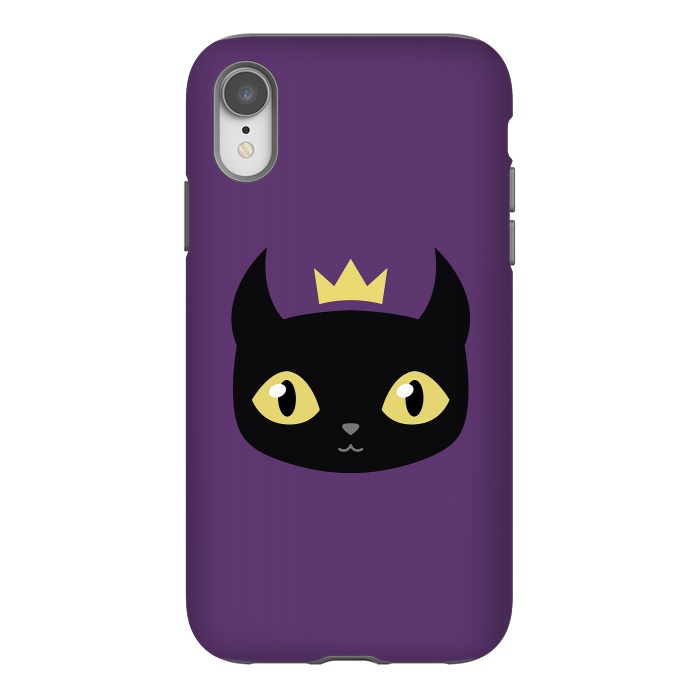 iPhone Xr StrongFit Black cat king by Laura Nagel