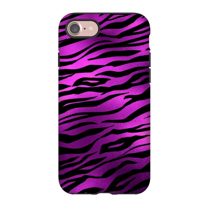 iPhone 7 StrongFit Purple Black Tiger Skin by  Utart
