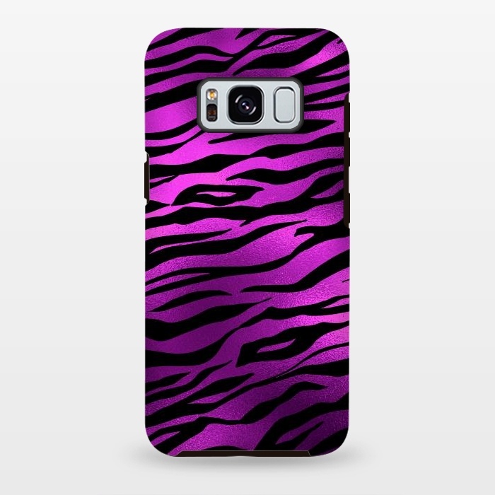 Galaxy S8 plus StrongFit Purple Black Tiger Skin by  Utart