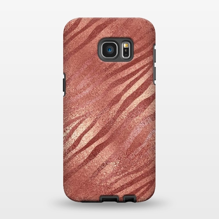Galaxy S7 EDGE StrongFit Rosegold Tiger Skin by  Utart