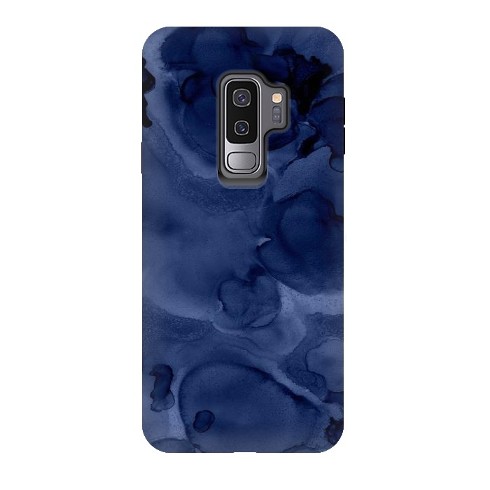 Galaxy S9 plus StrongFit Blue Ink Marble by  Utart