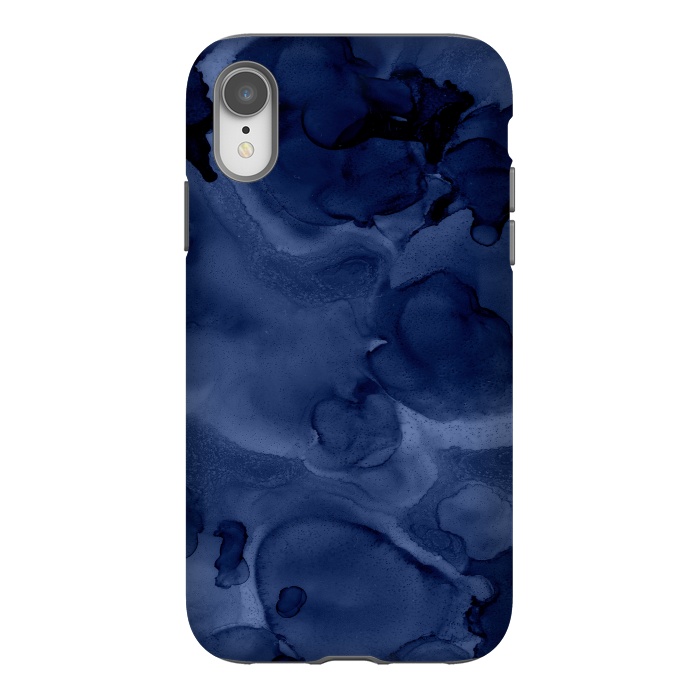 iPhone Xr StrongFit Blue Ink Marble by  Utart