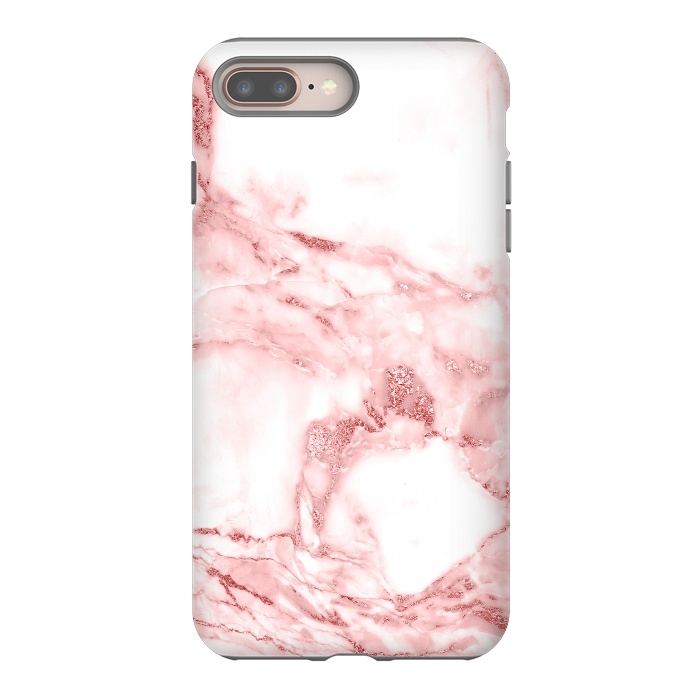 iPhone 7 plus StrongFit RoseGold and White Fashion Marble  by  Utart