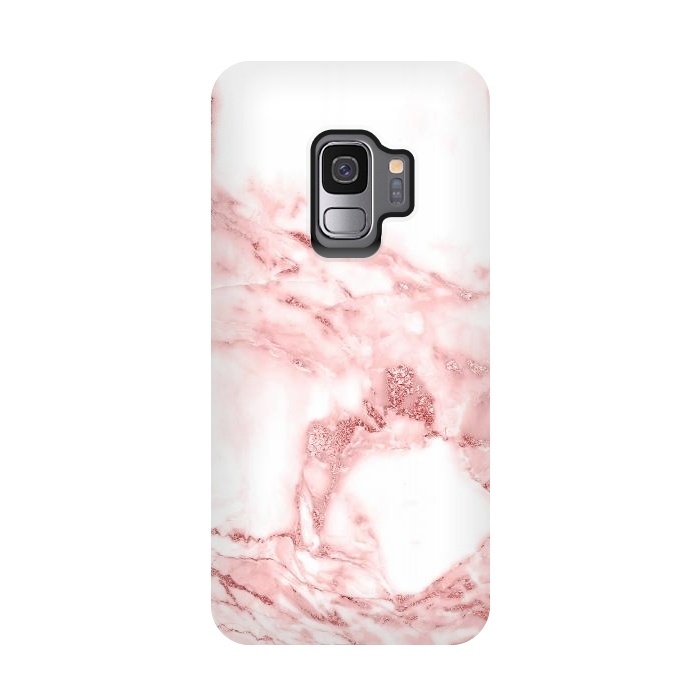 Galaxy S9 StrongFit RoseGold and White Fashion Marble  by  Utart