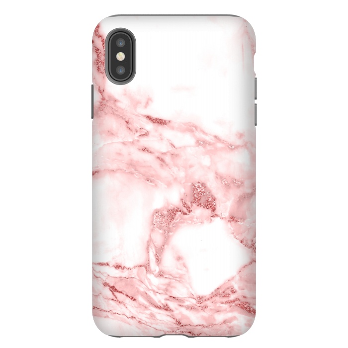 iPhone Xs Max StrongFit RoseGold and White Fashion Marble  by  Utart
