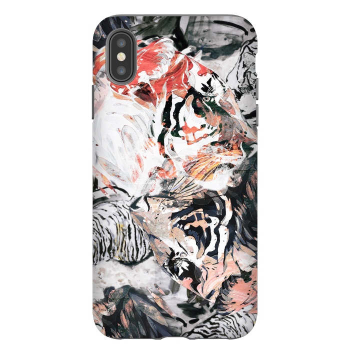 iPhone Xs Max StrongFit Ink painted tiger illustration by Oana 