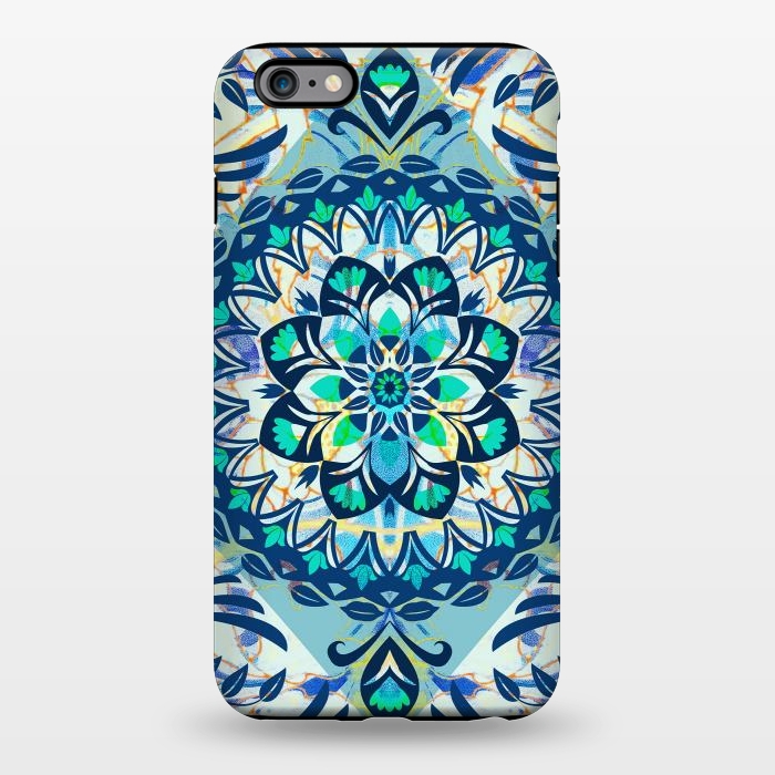 iPhone 6/6s plus StrongFit Turquoise ethnic floral mandala by Oana 