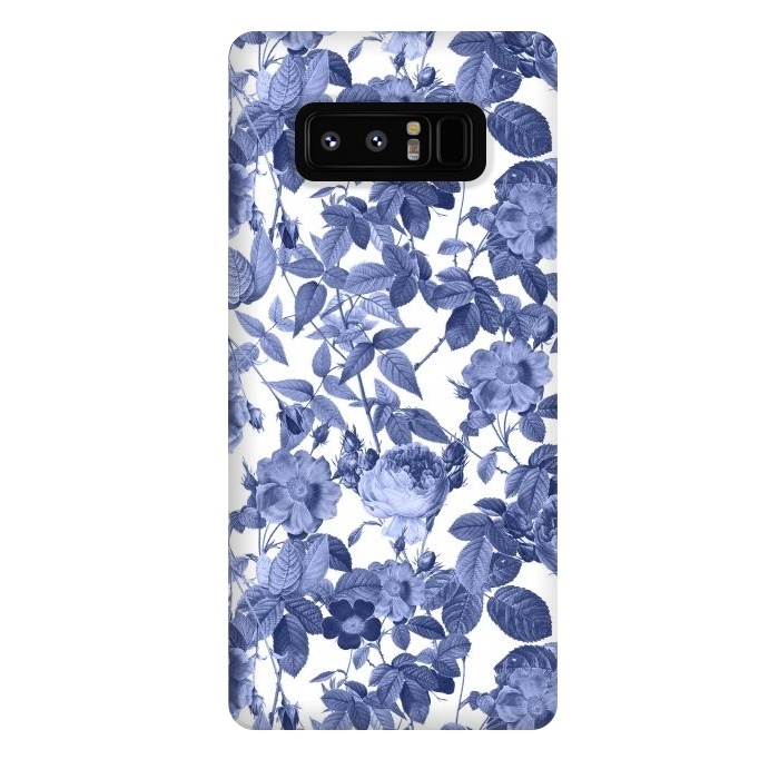 Galaxy Note 8 StrongFit Chinoiserie Blue Rose Garden - Vintage Roses by  Utart