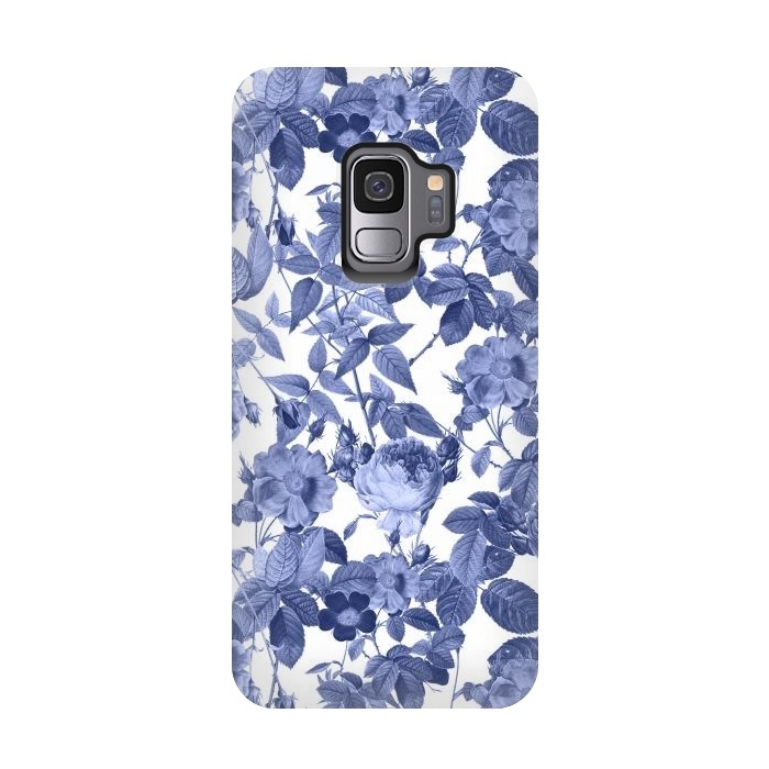 Galaxy S9 StrongFit Chinoiserie Blue Rose Garden - Vintage Roses by  Utart