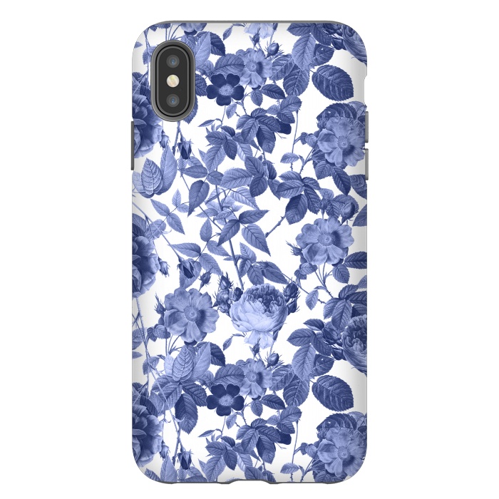 iPhone Xs Max StrongFit Chinoiserie Blue Rose Garden - Vintage Roses by  Utart