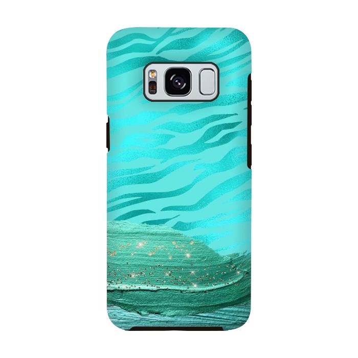 Galaxy S8 StrongFit Turquoise Tiger skin with thick paint strokes by  Utart
