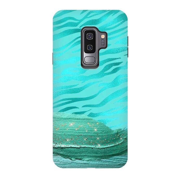 Galaxy S9 plus StrongFit Turquoise Tiger skin with thick paint strokes by  Utart