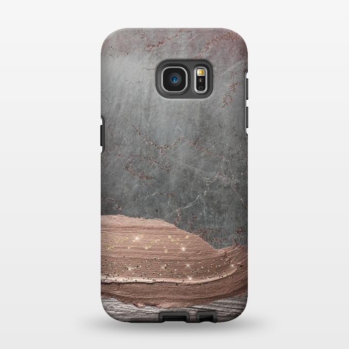 Galaxy S7 EDGE StrongFit Blush thick hand drawn strokes on Concrete by  Utart