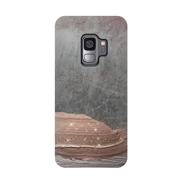 Galaxy S9 StrongFit Blush thick hand drawn strokes on Concrete by  Utart