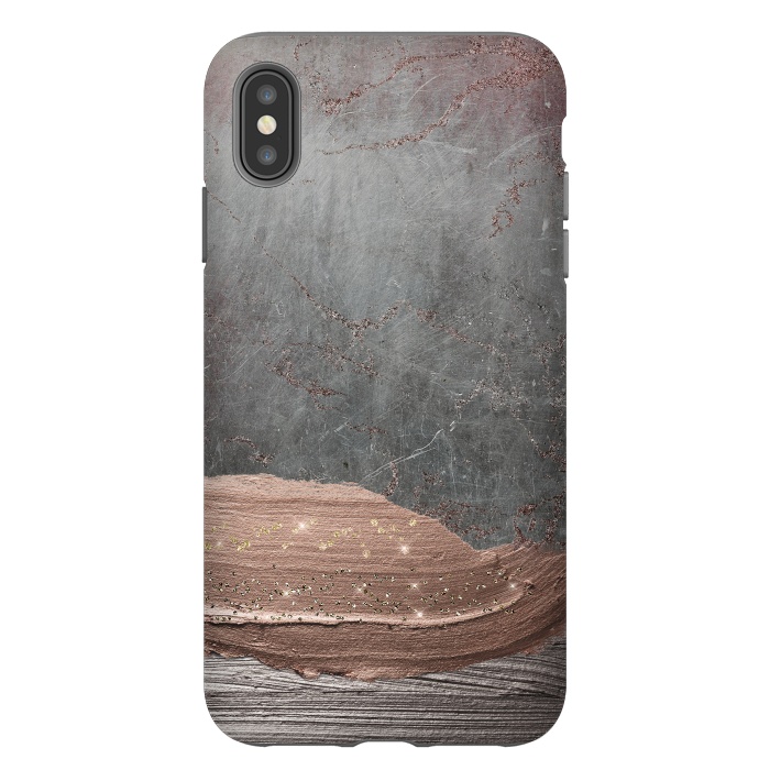 iPhone Xs Max StrongFit Blush thick hand drawn strokes on Concrete by  Utart