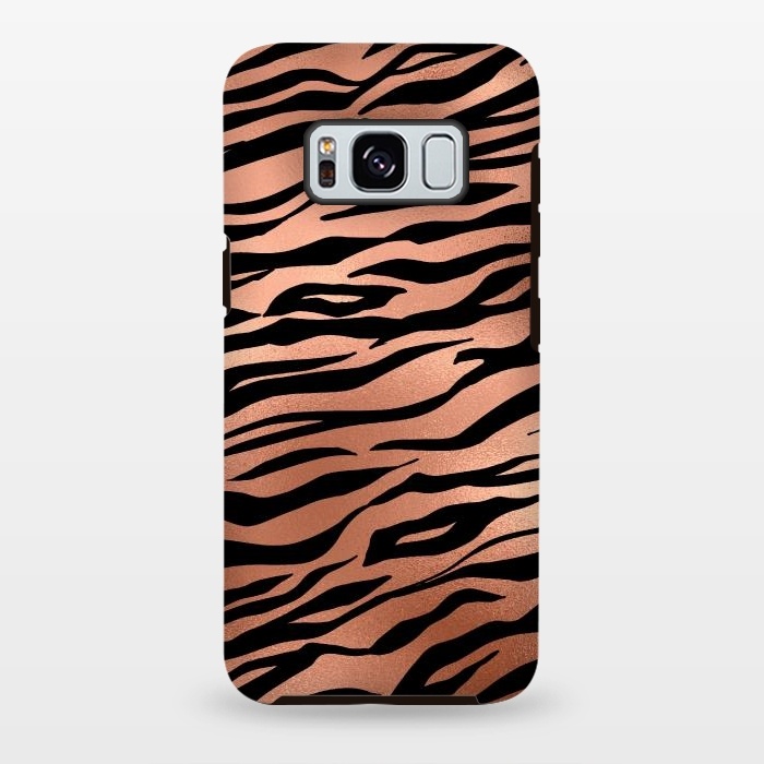 Galaxy S8 plus StrongFit Copper and Black Tiger Skin by  Utart