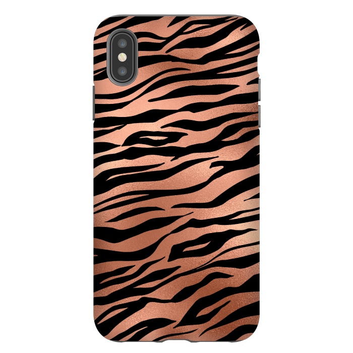 iPhone Xs Max StrongFit Copper and Black Tiger Skin by  Utart