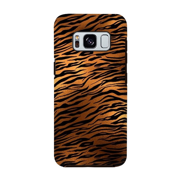 Galaxy S8 StrongFit Dark Gold and Black Tiger Skin by  Utart