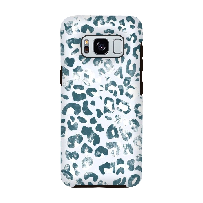 Galaxy S8 StrongFit textured turquoise leopard print by Oana 