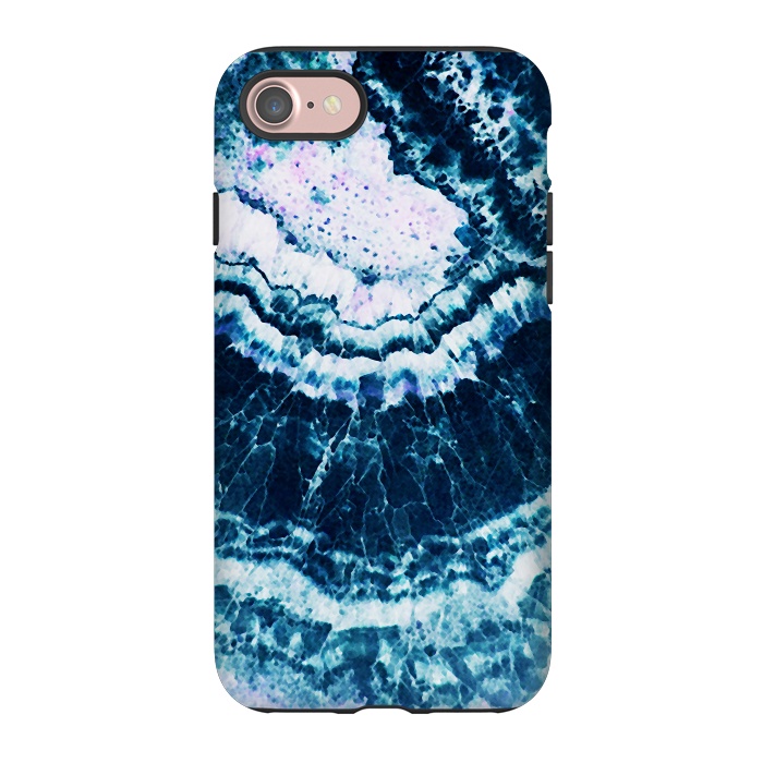 iPhone 7 StrongFit Dark indigo blue agate marble art by Oana 