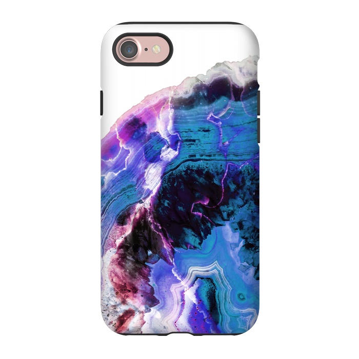 iPhone 7 StrongFit Deep blue purple agate marble art by Oana 