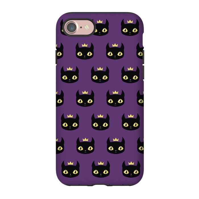 iPhone 7 StrongFit Black cat pattern by Laura Nagel