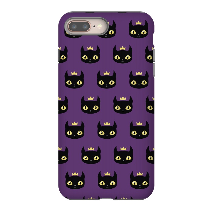 iPhone 7 plus StrongFit Black cat pattern by Laura Nagel