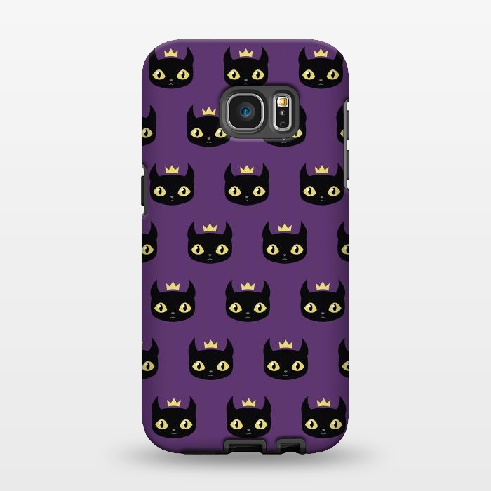 Galaxy S7 EDGE StrongFit Black cat pattern by Laura Nagel