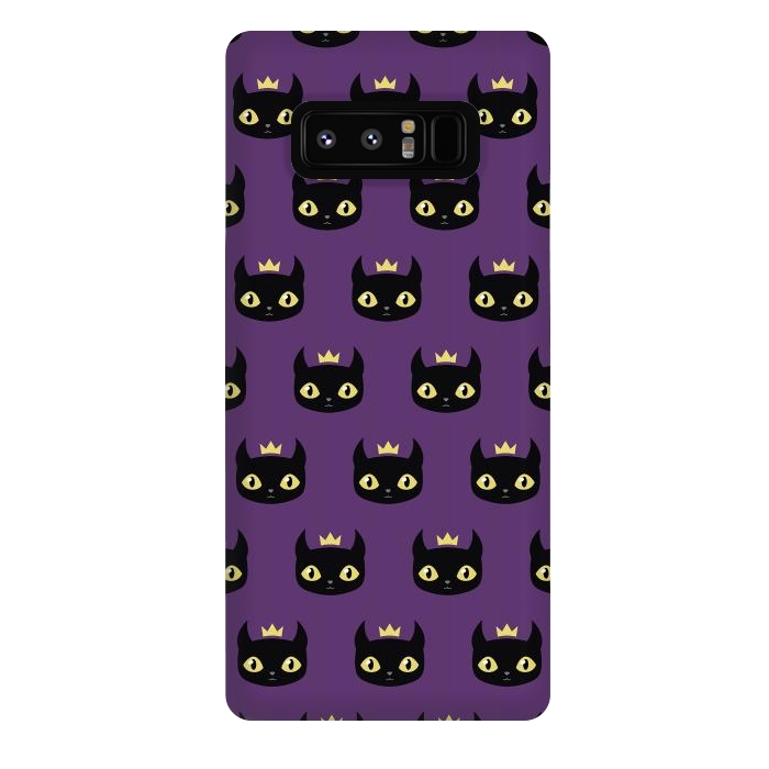 Galaxy Note 8 StrongFit Black cat pattern by Laura Nagel