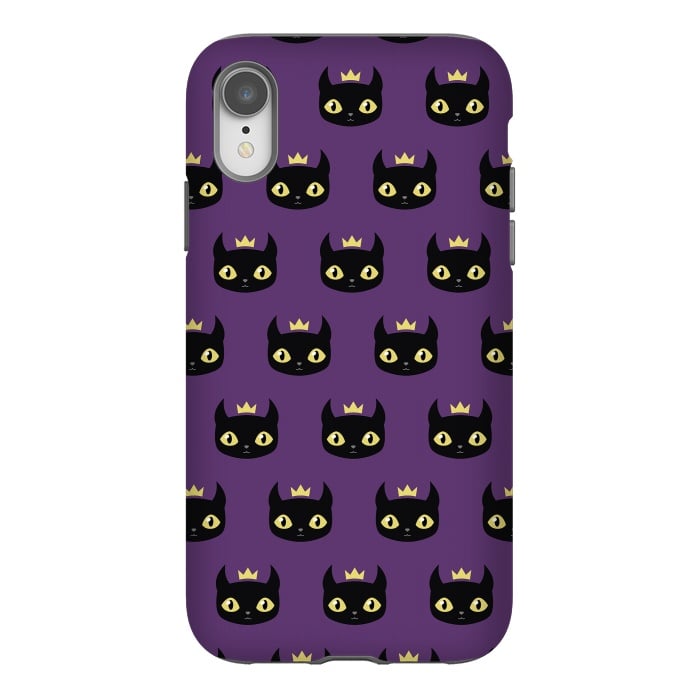 iPhone Xr StrongFit Black cat pattern by Laura Nagel