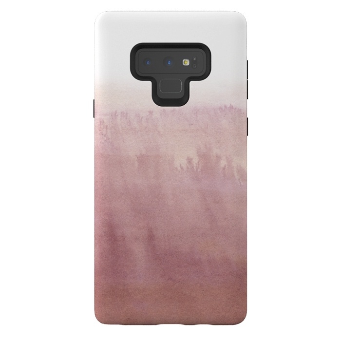 Galaxy Note 9 StrongFit Pink and White hand drawn ink landscape  by  Utart