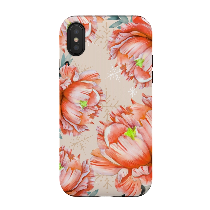 iPhone Xs / X StrongFit Lovely Peony by Creativeaxle
