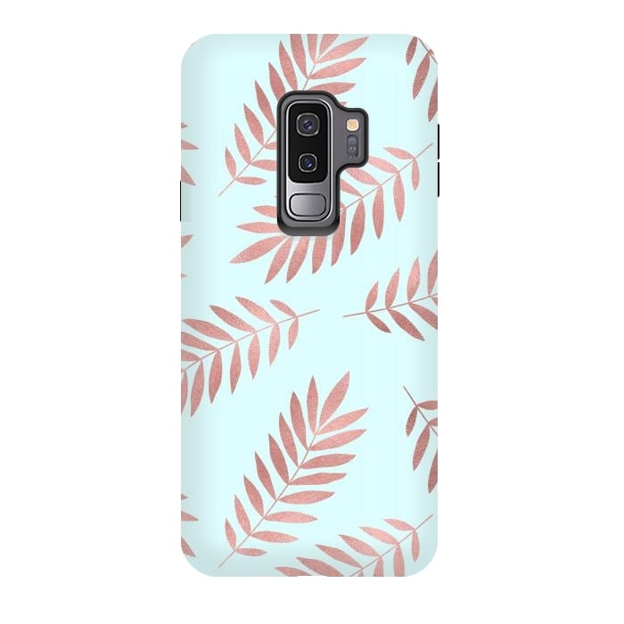 Galaxy S9 plus StrongFit Rose Gold Leaves by Creativeaxle